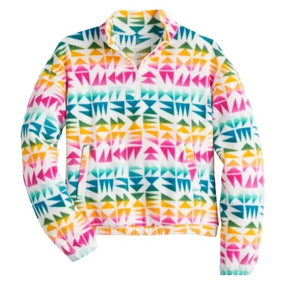 SO Other - SO Girls Size XL Quarter Zip Colorful Geometric Fleece Pullover